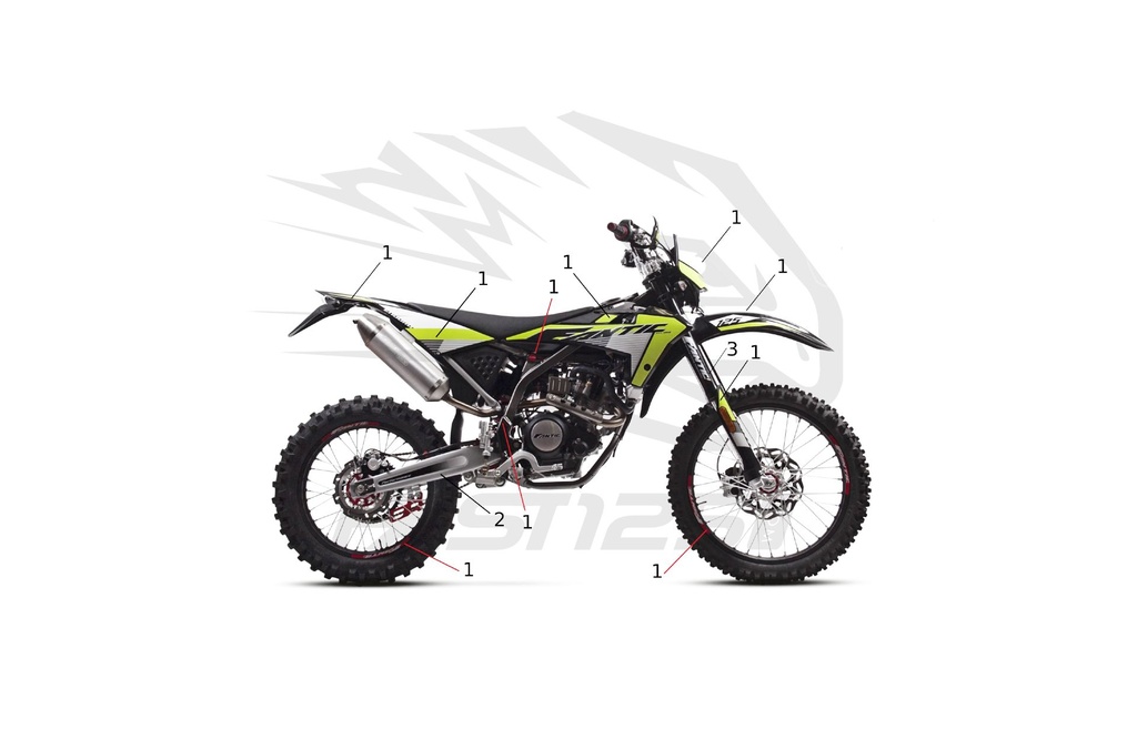 2 Adesivo forcellone Fantic 125 Performance 2018