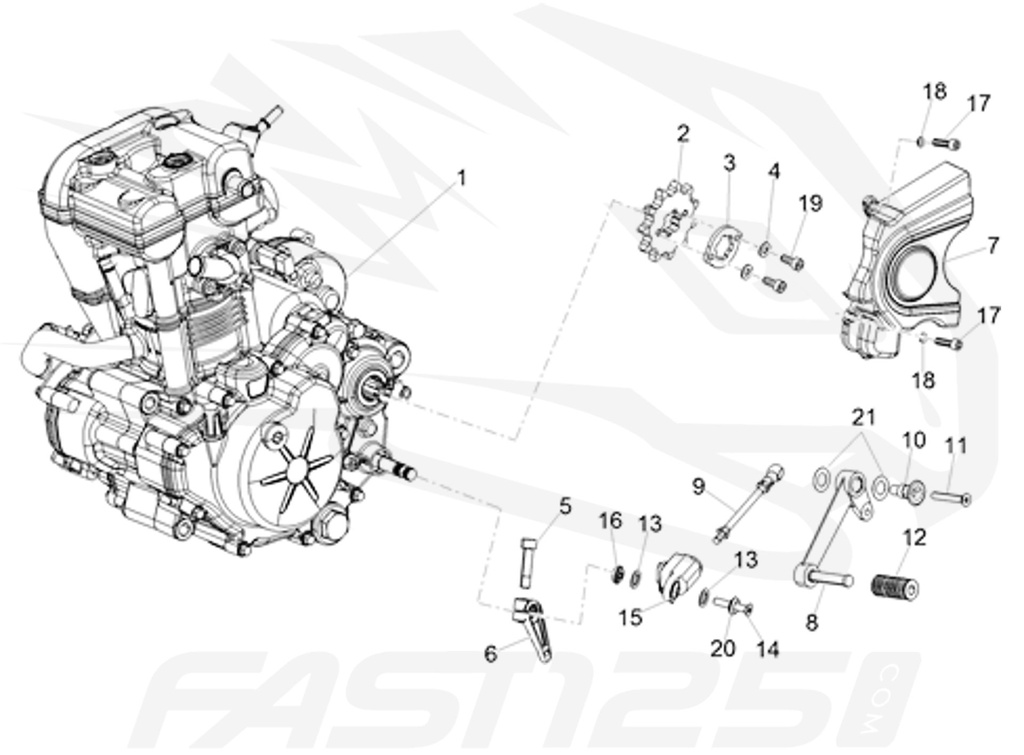 1 Complete engine 125 Aprilia - 125 Orcal - 125 FB Mondial - 125 Malaguti