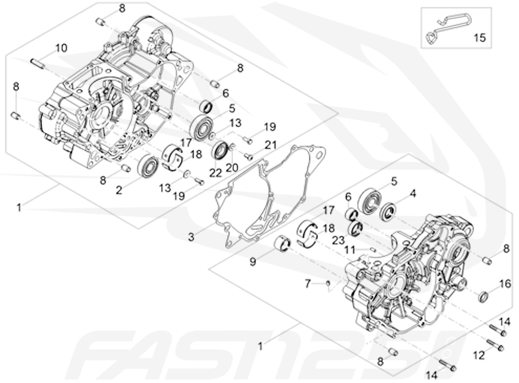 5 Crankcase gearbox bearing 125 Aprilia - 125 Orcal - 125 FB Mondial