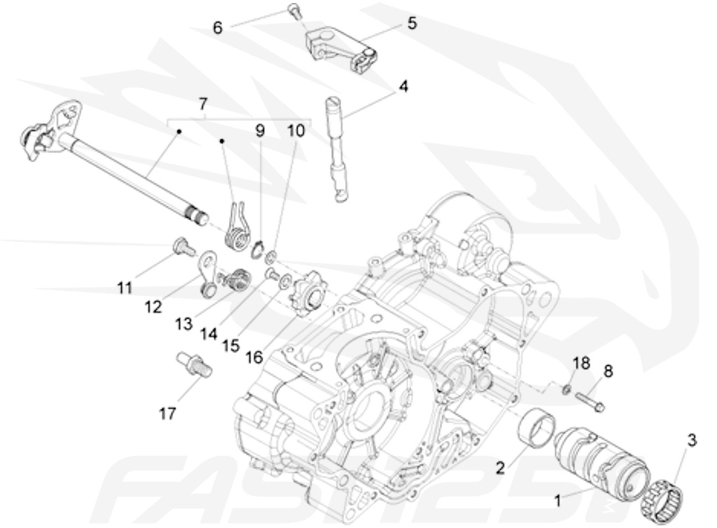 15 Gear selector drum washer 125 Aprilia - 125 Orcal - 125 FB Mondial