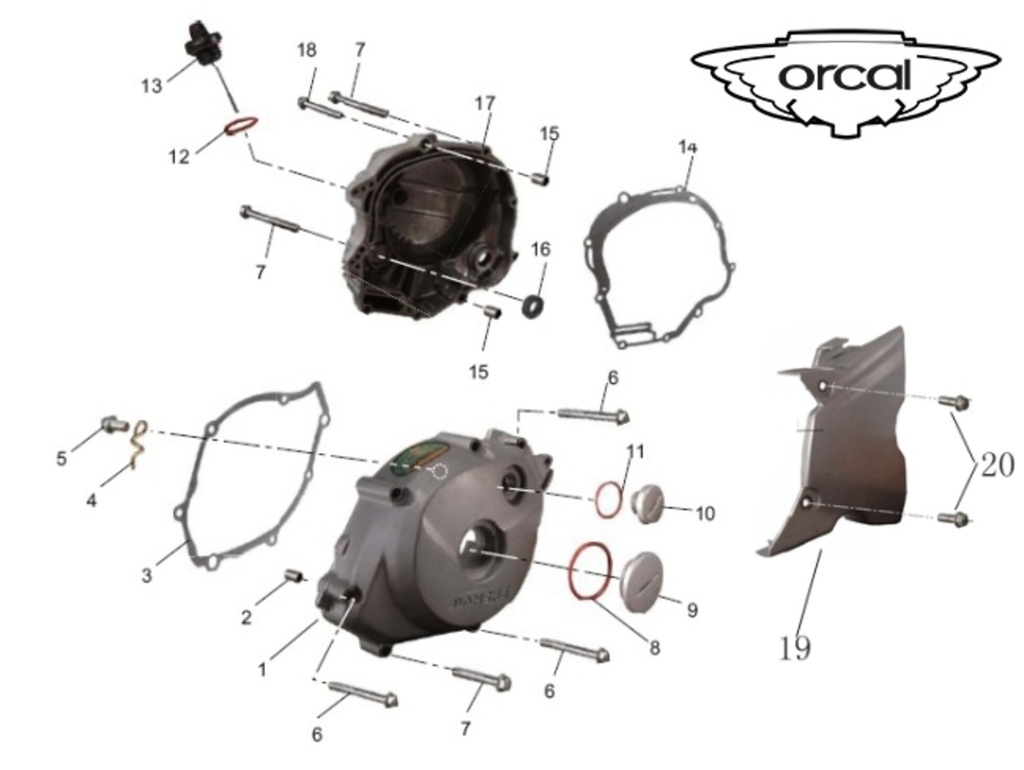 14 Orcal clutch housing gasket