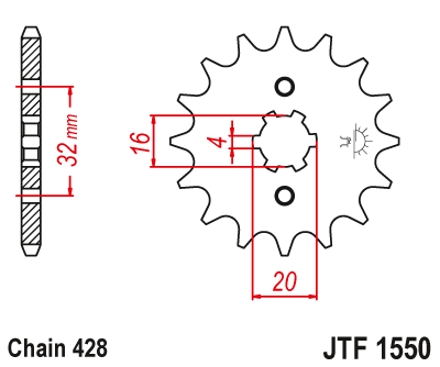 JT pignon sortie boite YZF R 125 - R125 - MT125 - XSR125