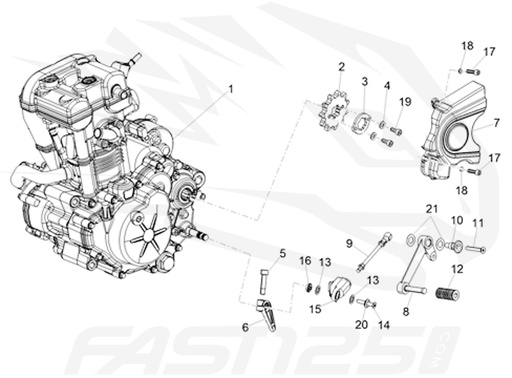 [AP8121697] 21 Rondelle de calage sélecteur 125 Aprilia RS4 - RS