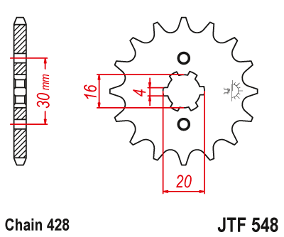JT roda dentada Yamaha YBR125 - XT125